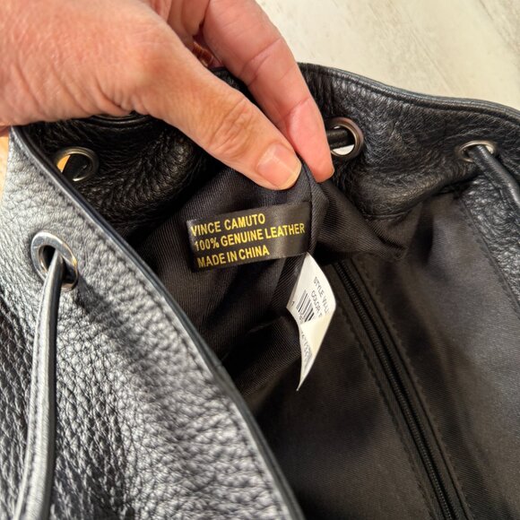 Vince Camuto Black Leather Convertible‎ Backpack Purse - Picture 8 of 8